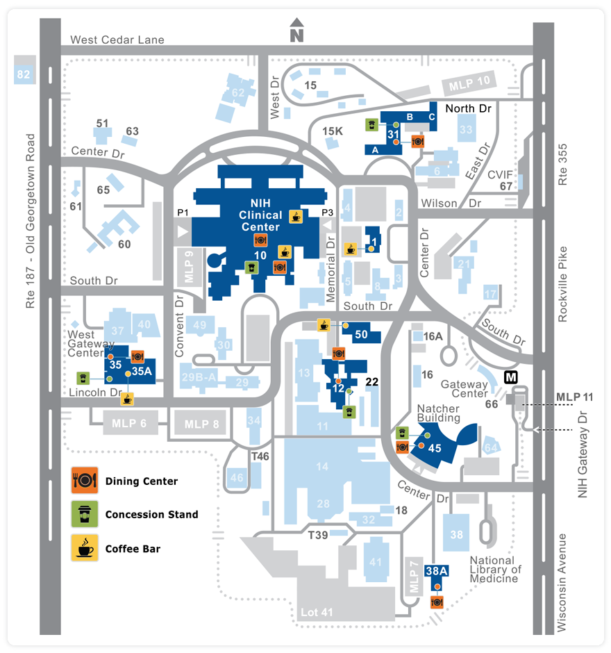 Nih Bethesda Campus Map Map Vector   OnCampusMap 